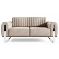 SOFA Parissa 164 cm - Ecru/Silberfarben, Textil/Metall (164/79/92cm) - Selsey