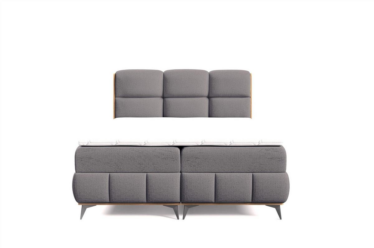 BOXBETT Charlie - Grau, Holzwerkstoff/Textil (200/200cm) - Fun Möbel