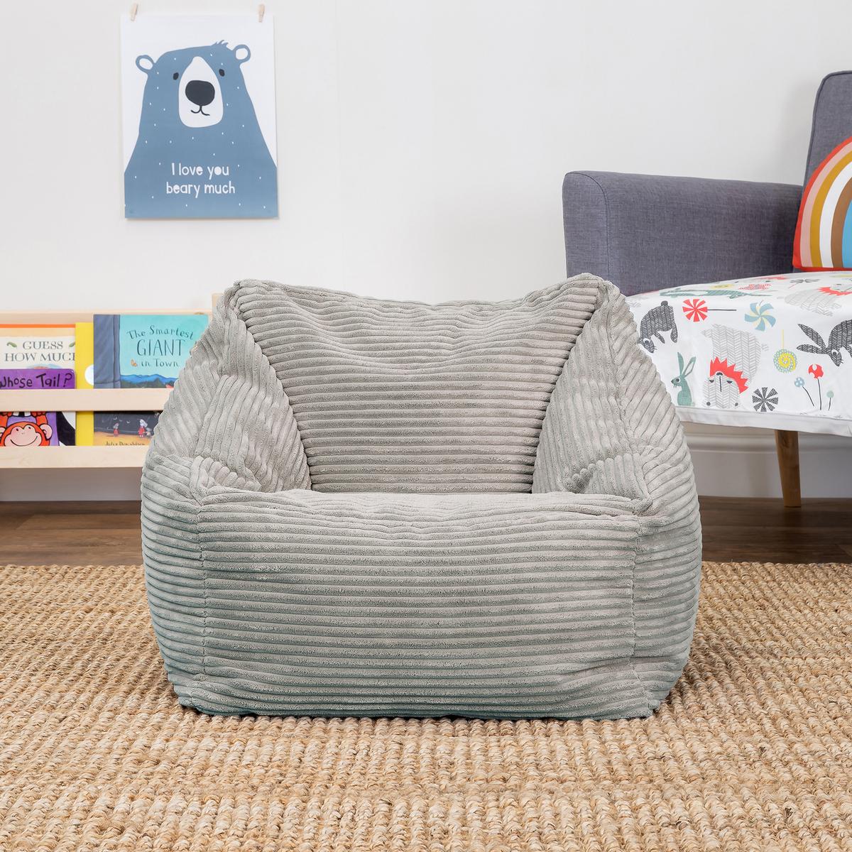SITZSACK Flauschig für Kinder 2-tlg. - Grau, Textil (55/44/55cm) - icon