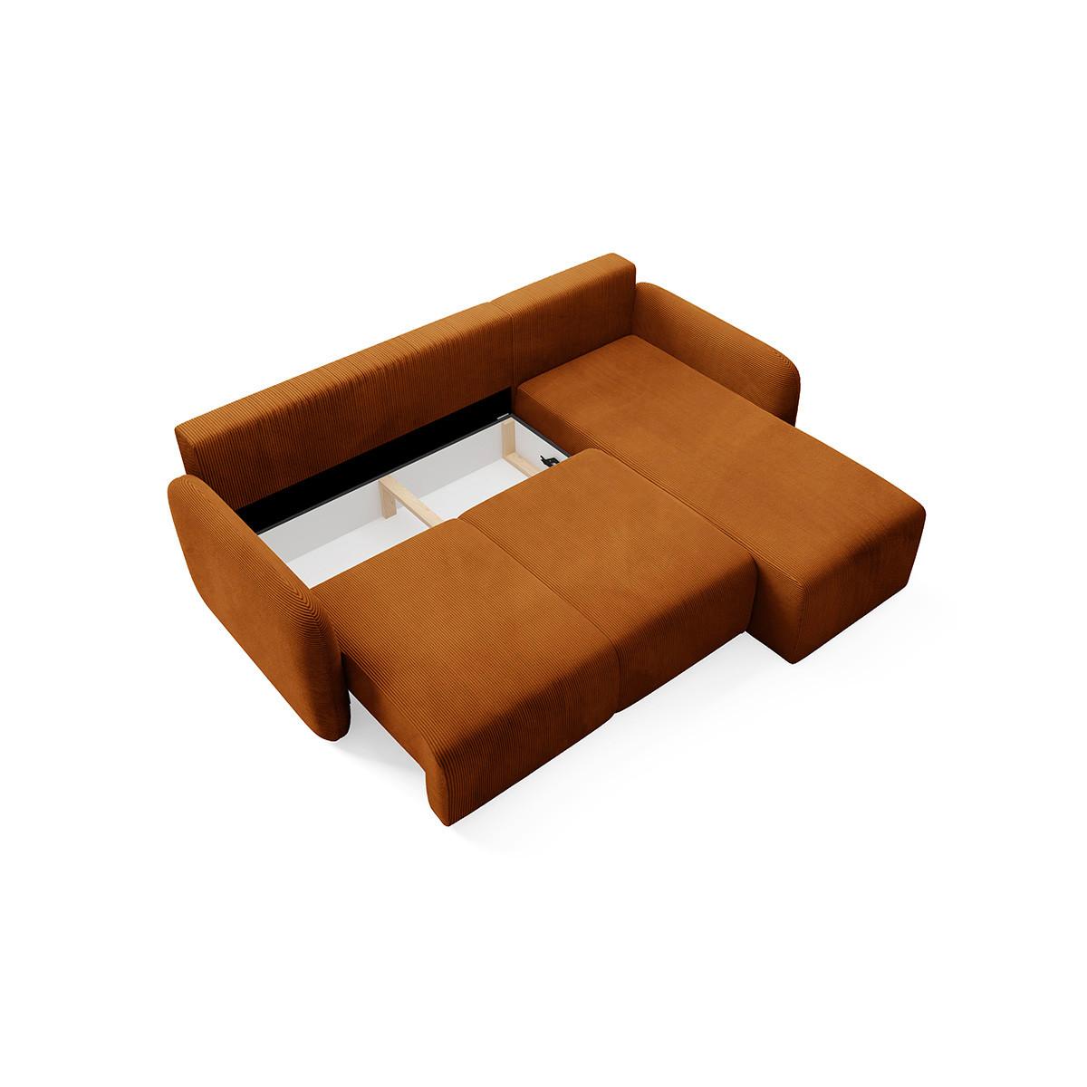 ECKSOFA Dora 3 Sitzplätze Terracotta - Orange, Holz (245/185cm) - Petits-meubles