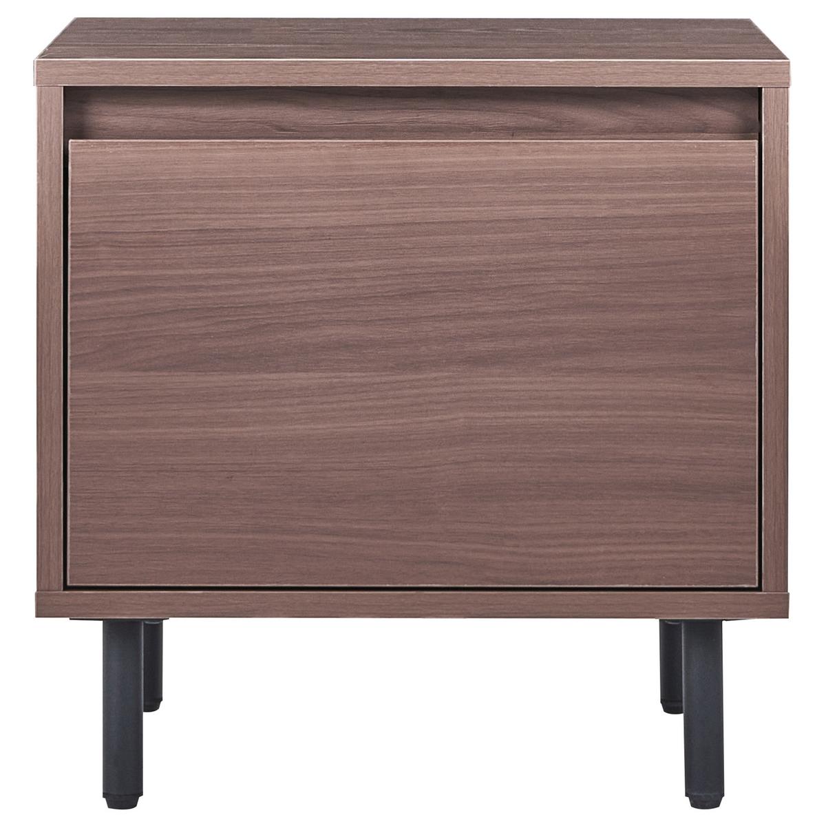 NACHTTISCH mit 1 Schublade Dunkelbraun Nikea - Dunkelbraun, Holzwerkstoff (40/45/45cm) - Beliani