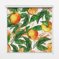 INNENROLLO - Fensterrollo - Rollo - 150x140 cm - Orangen und Blätter - Orange, Kunststoff (150/140/0.5cm) - TULUP