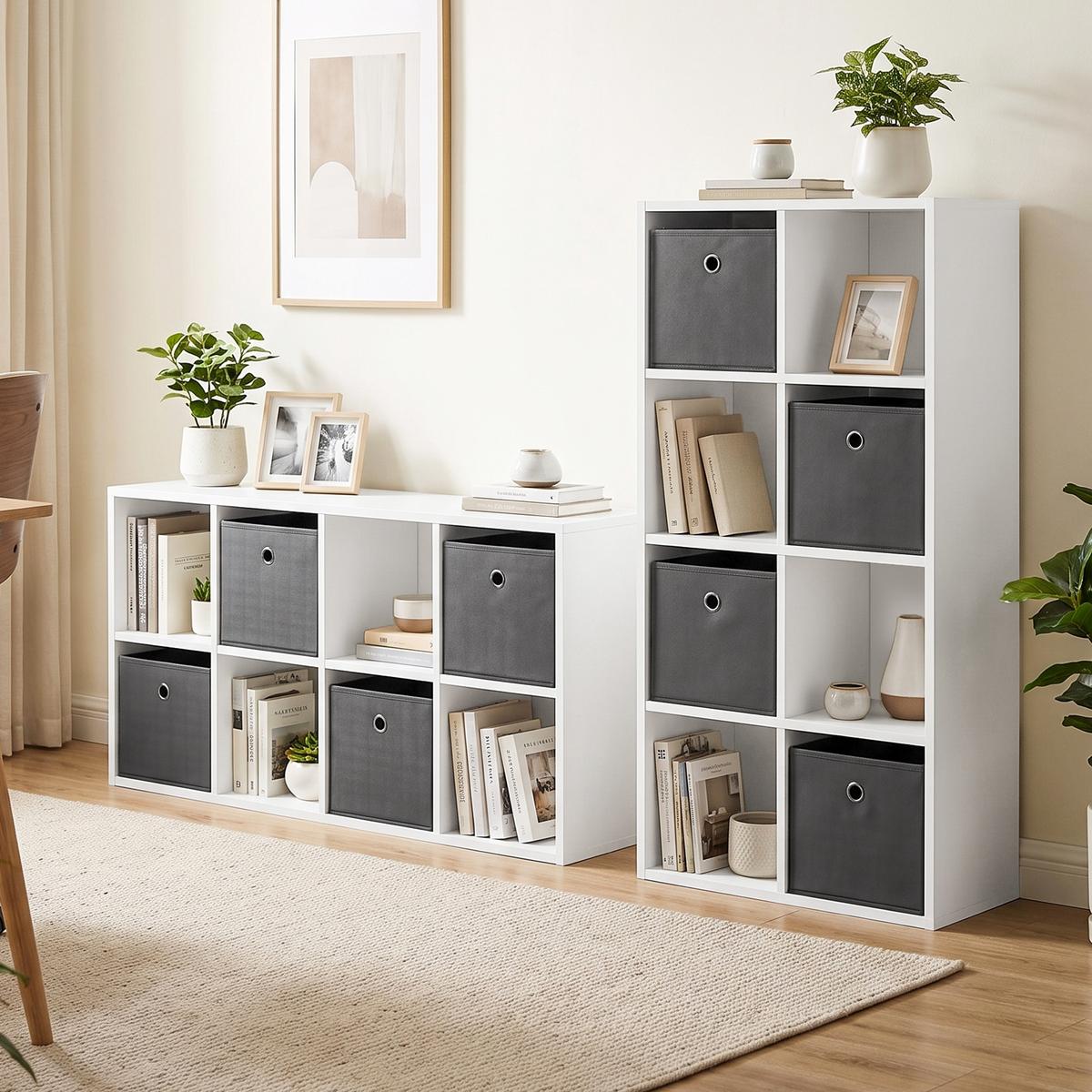 BÜCHERREGAL Spanplatte Weiß - Weiß, Holzwerkstoff (30/53.7/105.9cm) - HOMCOM
