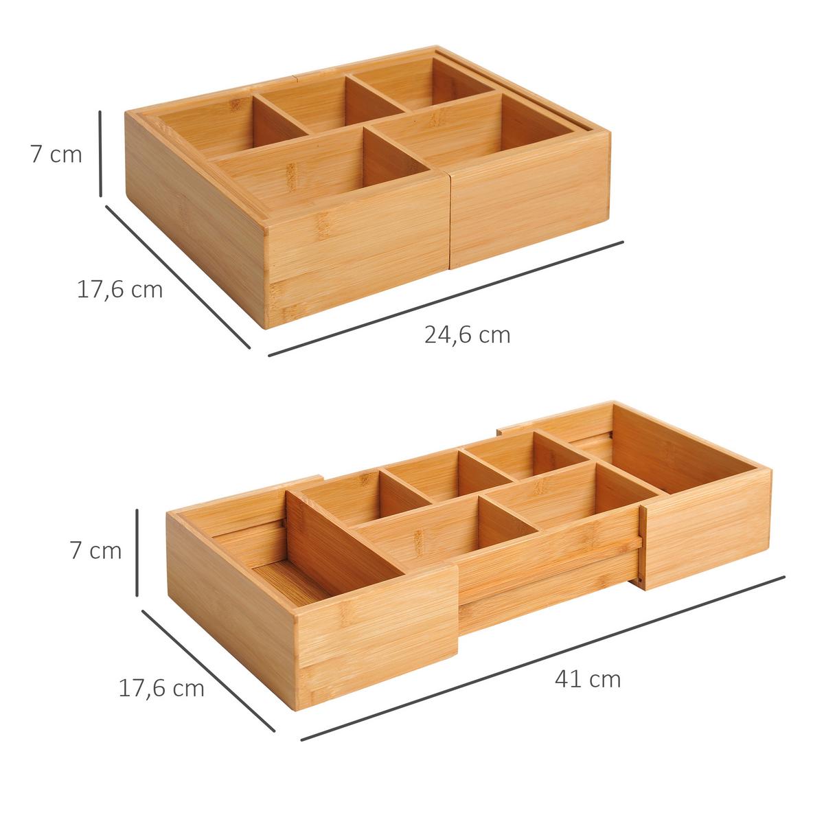 AUFBEWAHRUNGSBOX Bambus Natur - Naturfarben, Holz (17.6/7/24.6cm) - HOMCOM