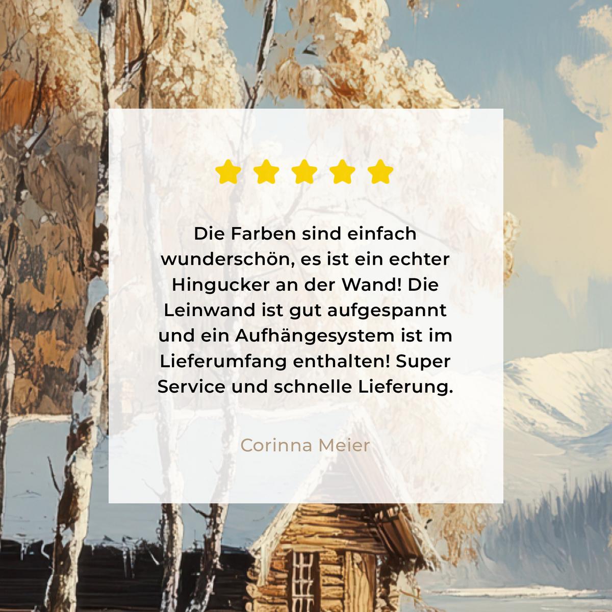 LEINWANDBILD Winter - Schnee - Zuhause - Natur Wanddeko 40x60 cm - Hellbraun, Textil (40/60cm) - MuchoWow