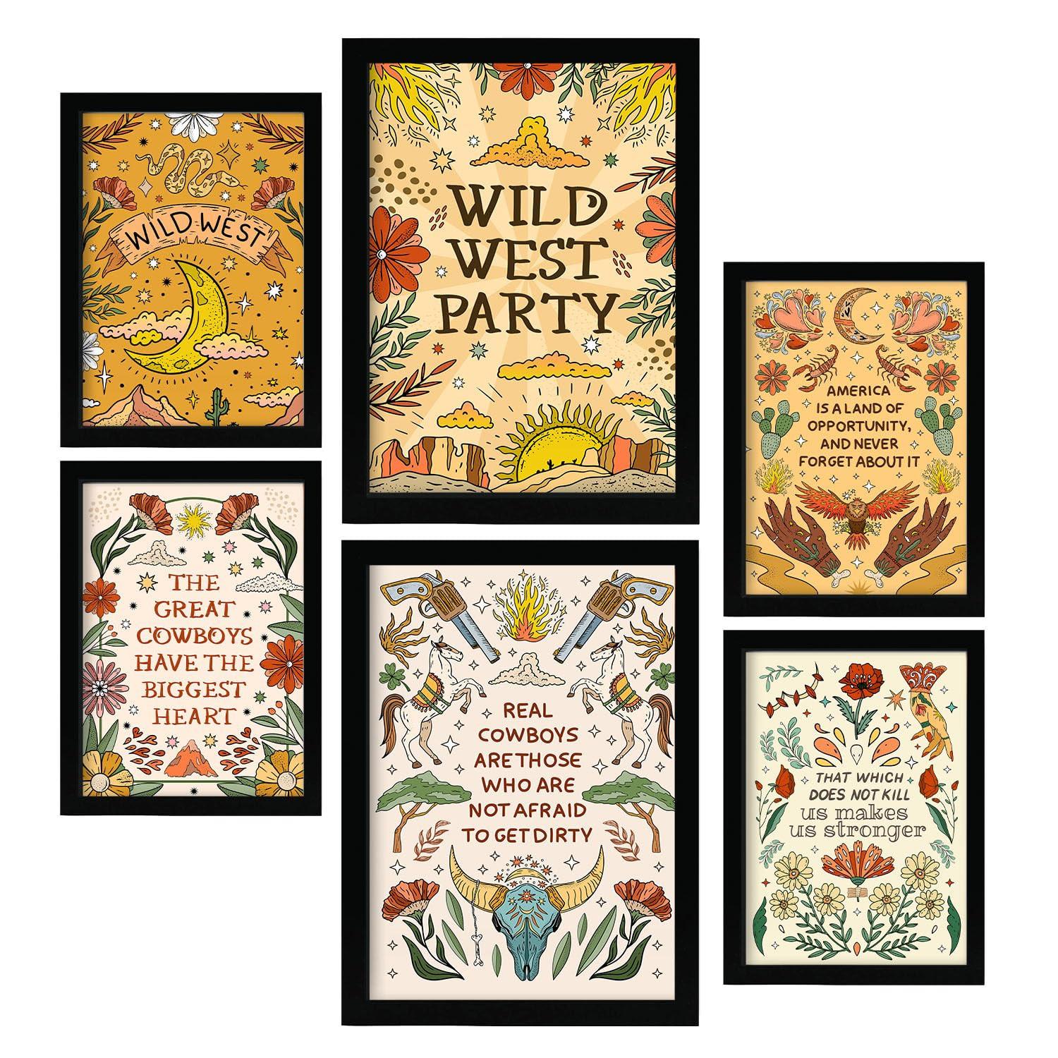 POSTER Set Mit 6 Wundervoller Wildwest Ästhetische A3 & A4 Rahmenlos - Klar, Papier (29/3cm) - Nacnic