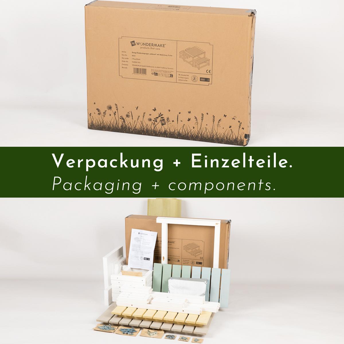 KINDERSITZGRUPPE aus Holz, mit Abdeckung, für Kinder ab 3 Jahren - Weiß, Holz (75/80/60cm) - WONDERMAKE