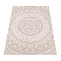 FLACHWEBTEPPICH, mit Mandala-Muster, Sand, 120 x 160 cm - Beige, Textil (120/160cm) - KADIMA DESIGN