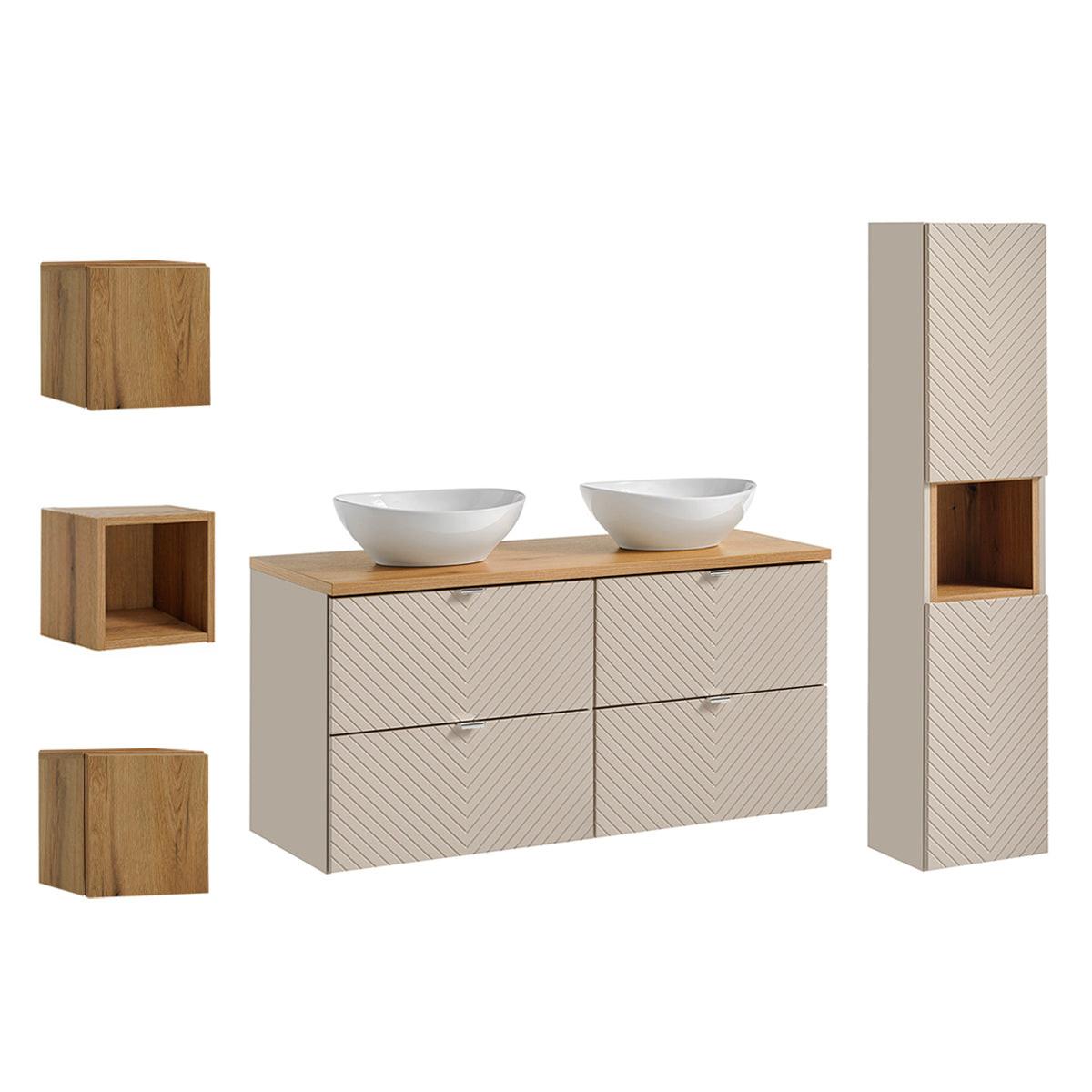 BADMÖBEL 120.4cm Manoa 2er-Set Kaschmir - Kaschmir, Holzwerkstoff (120.4/59/40cm) - Petits-meubles