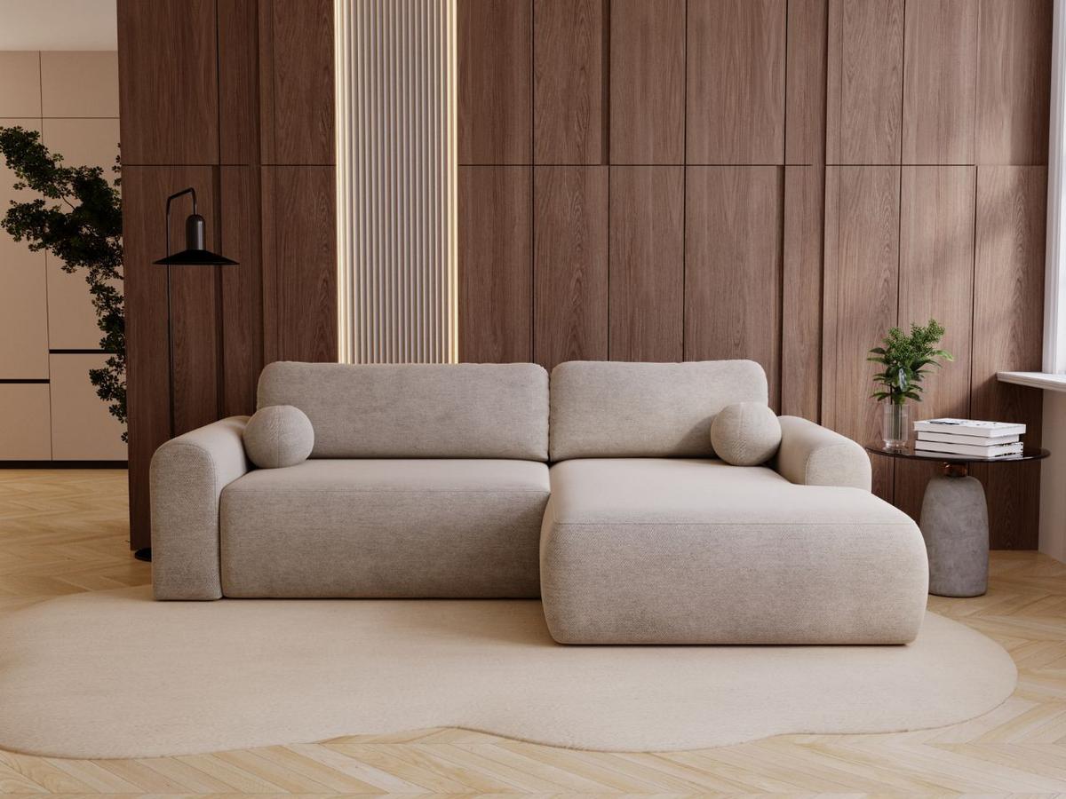 ECKSOFA Savana Beige Links - Beige, Holz/Textil (257/177cm) - Graingold