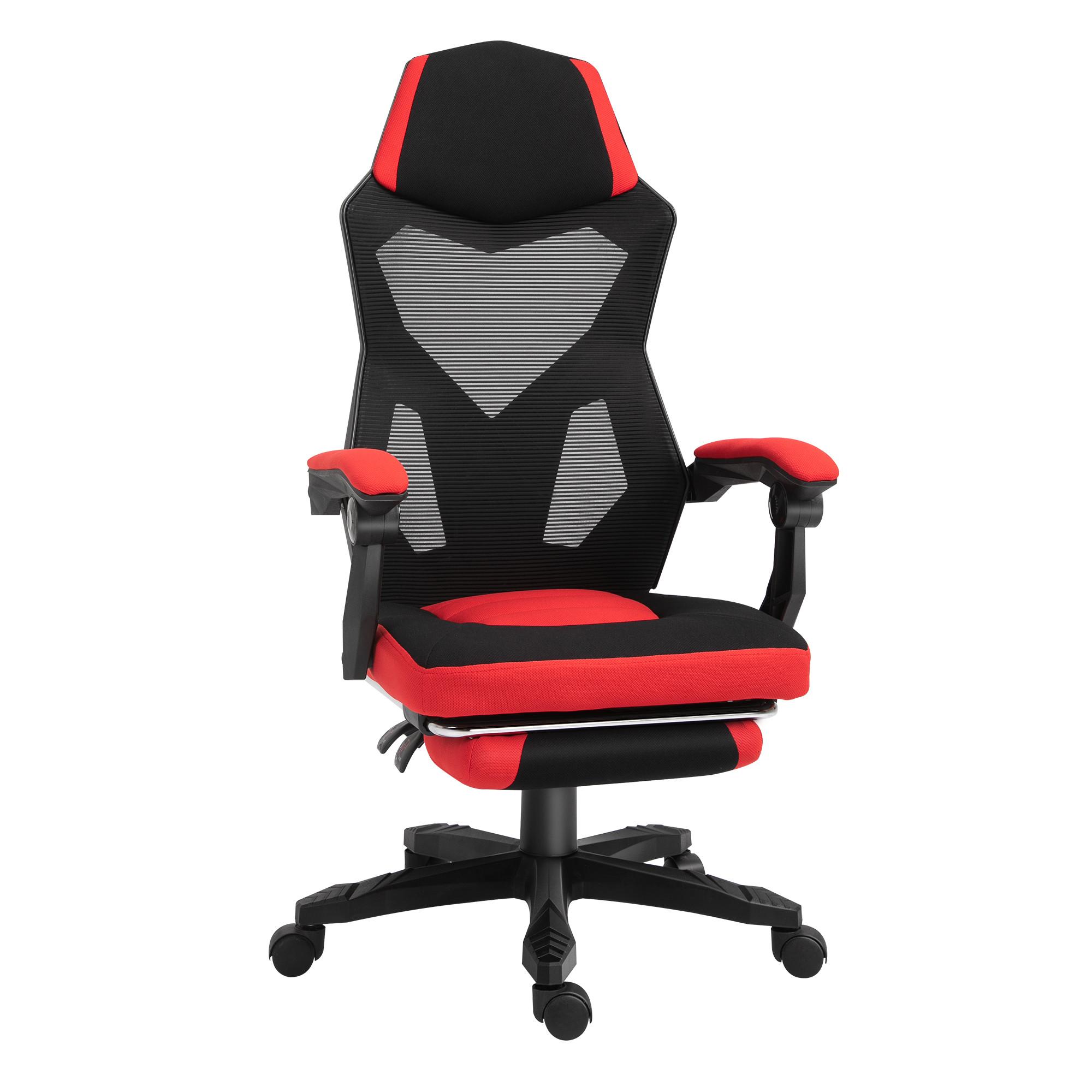 ERGONOMISCHER Bürostuhl, Schwarz+Rot - Multicolor, Kunststoff (63/122/58cm) - Vinsetto