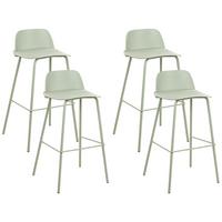 BARHOCKER 4er-Set Kunststoff Grün Mora - Grün, Kunststoff/Metall (48/90/35cm) - Beliani