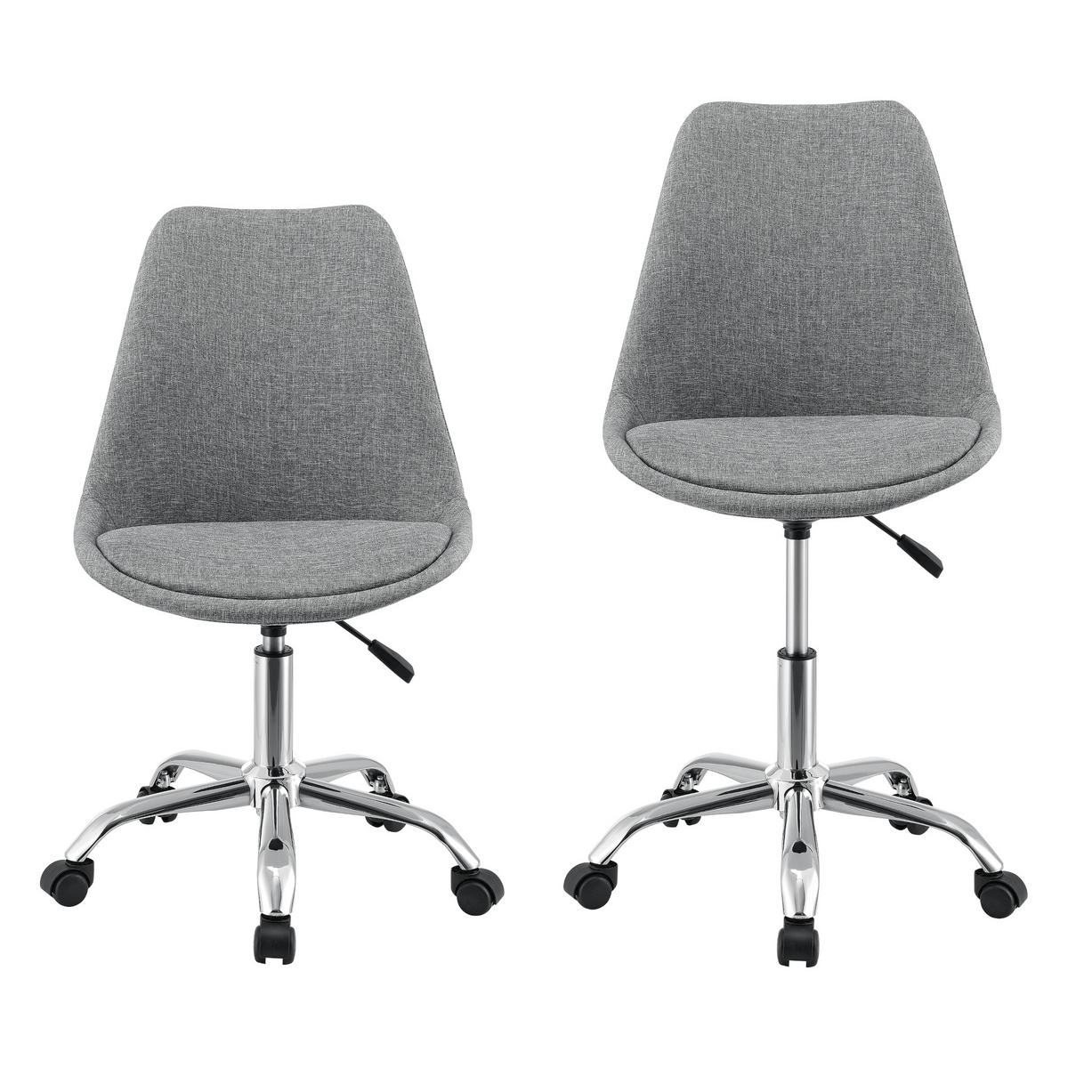 DREHSTUHL Atherton - Chromfarben/Hellgrau, Kunststoff/Textil (48/93/55cm) - [en.casa]