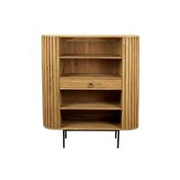 BÜCHERREGAL MELA, Akazie Massivholz, mit Stauraum, 105 x 40 x 122 cm - Akaziefarben, Holz/Metall (105/122/40cm) - KADIMA DESIGN