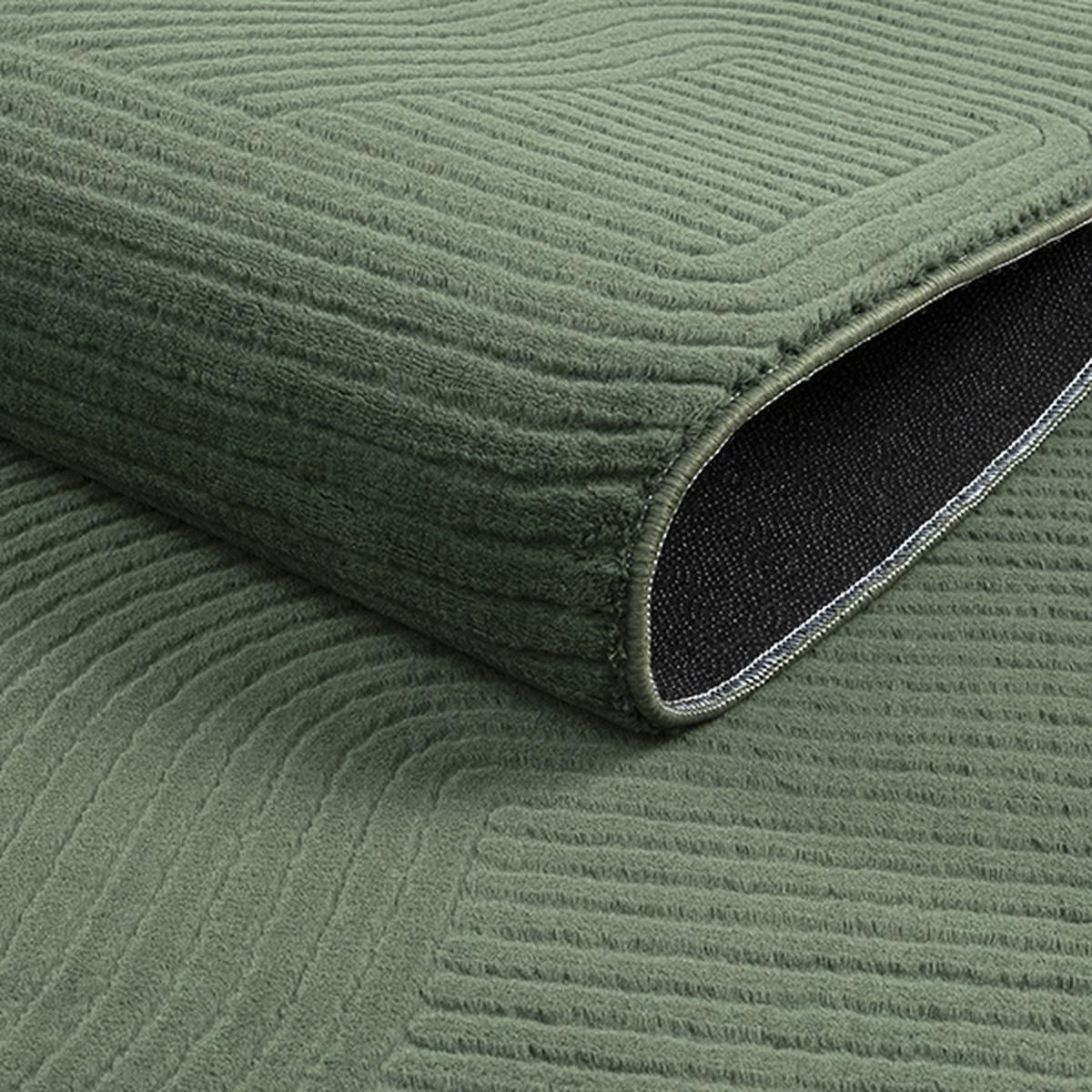 TEPPICHLÄUFER Antirutsch Geometrisch DALAR Polypropylen Waldgrün 80 x 150 cm - Grün, Textil (80/150cm) - KADIMA DESIGN