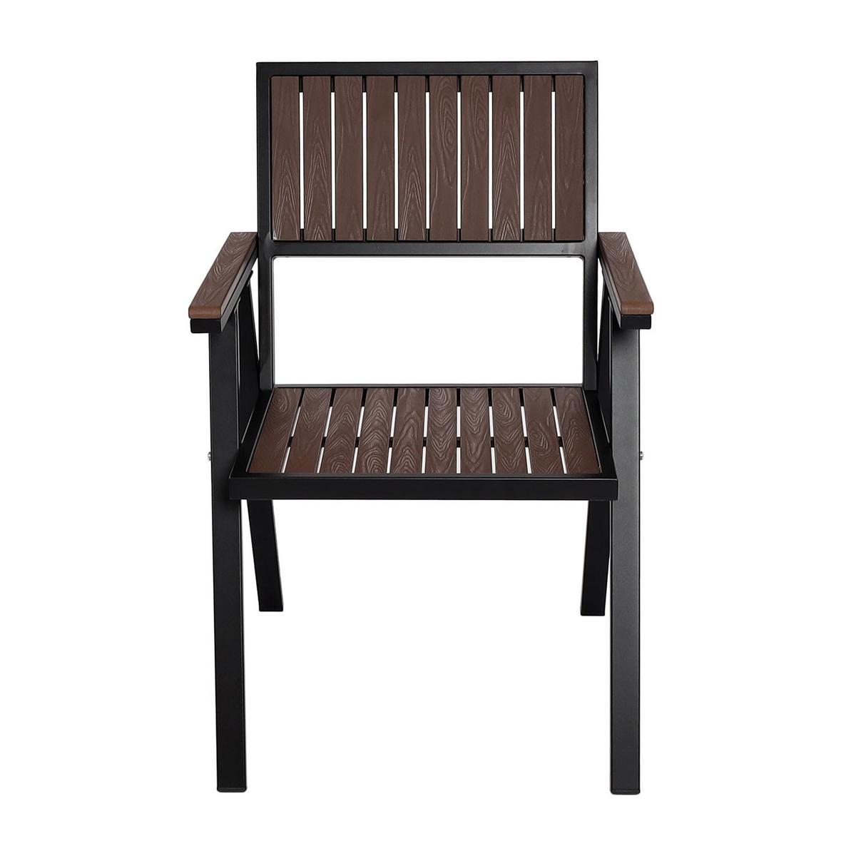 GARTENSTUHL Schwarz, Braun - Schwarz/Braun, Metall (57/87/53cm) - MCW