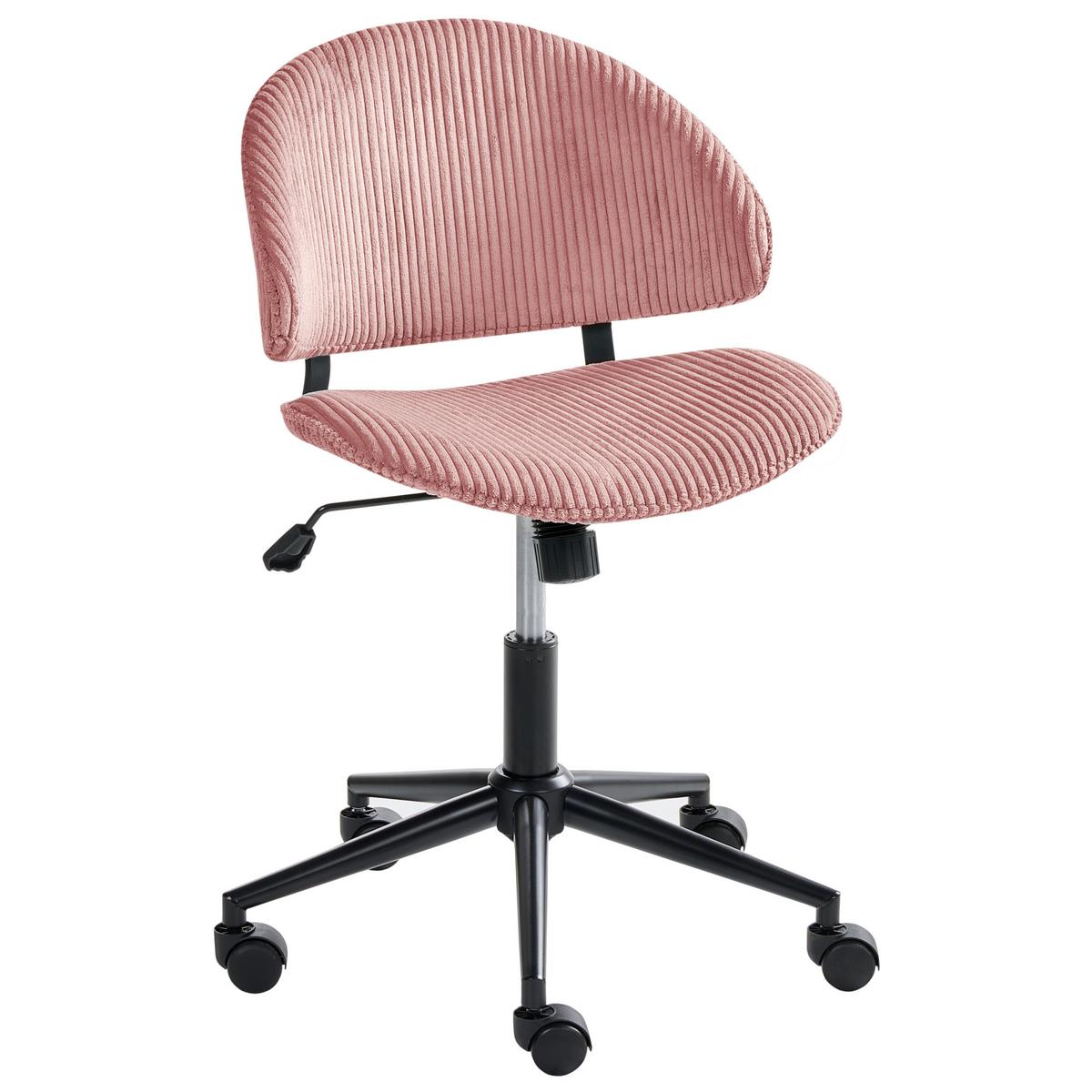 BÜROSTUHL Cord Rosa Kiana - Pink, Textil (55/74/55cm) - Beliani