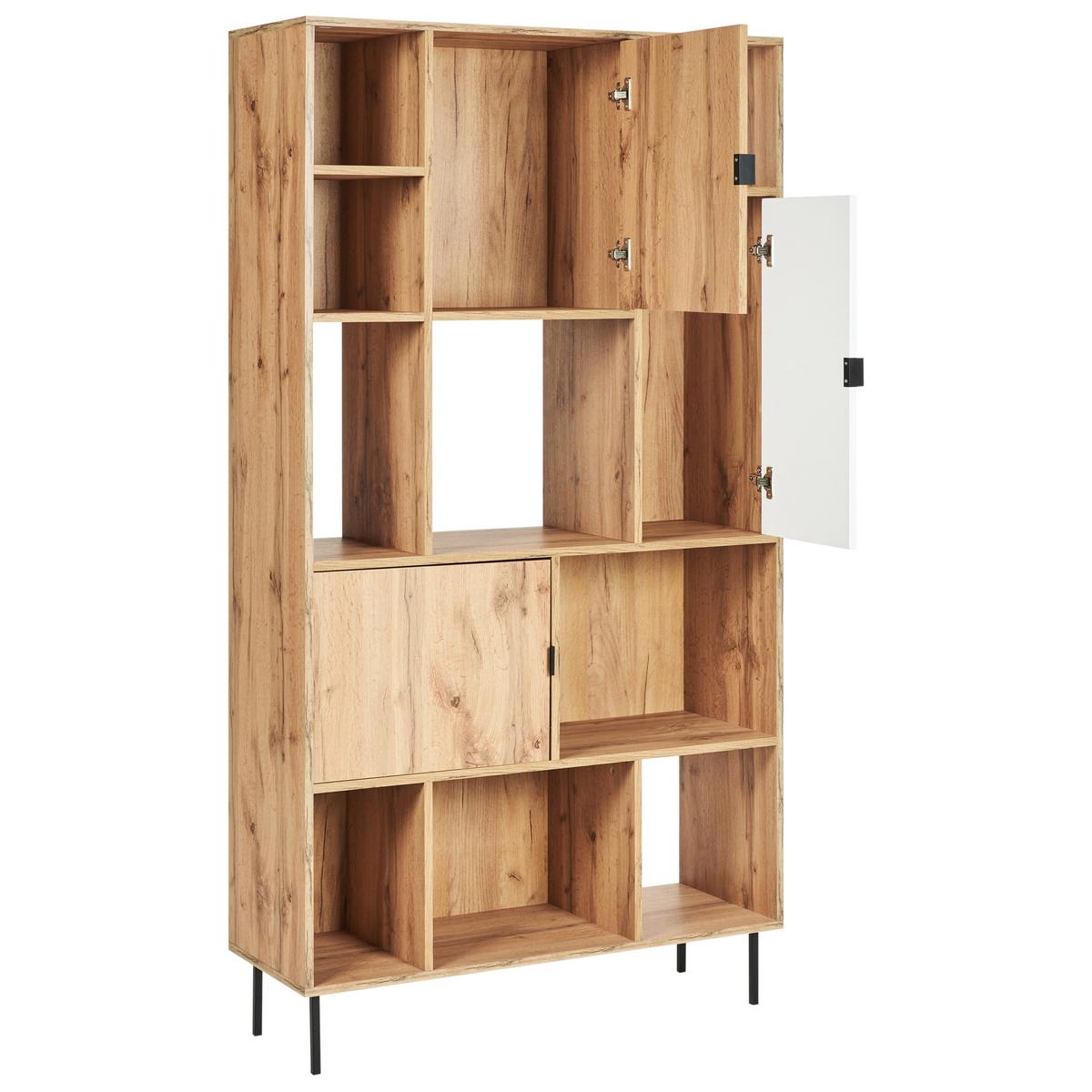 REGAL mit 5 Ebenen 185 cm Hellbraun Amos - Braun, Holzwerkstoff (100/185/35cm) - Beliani
