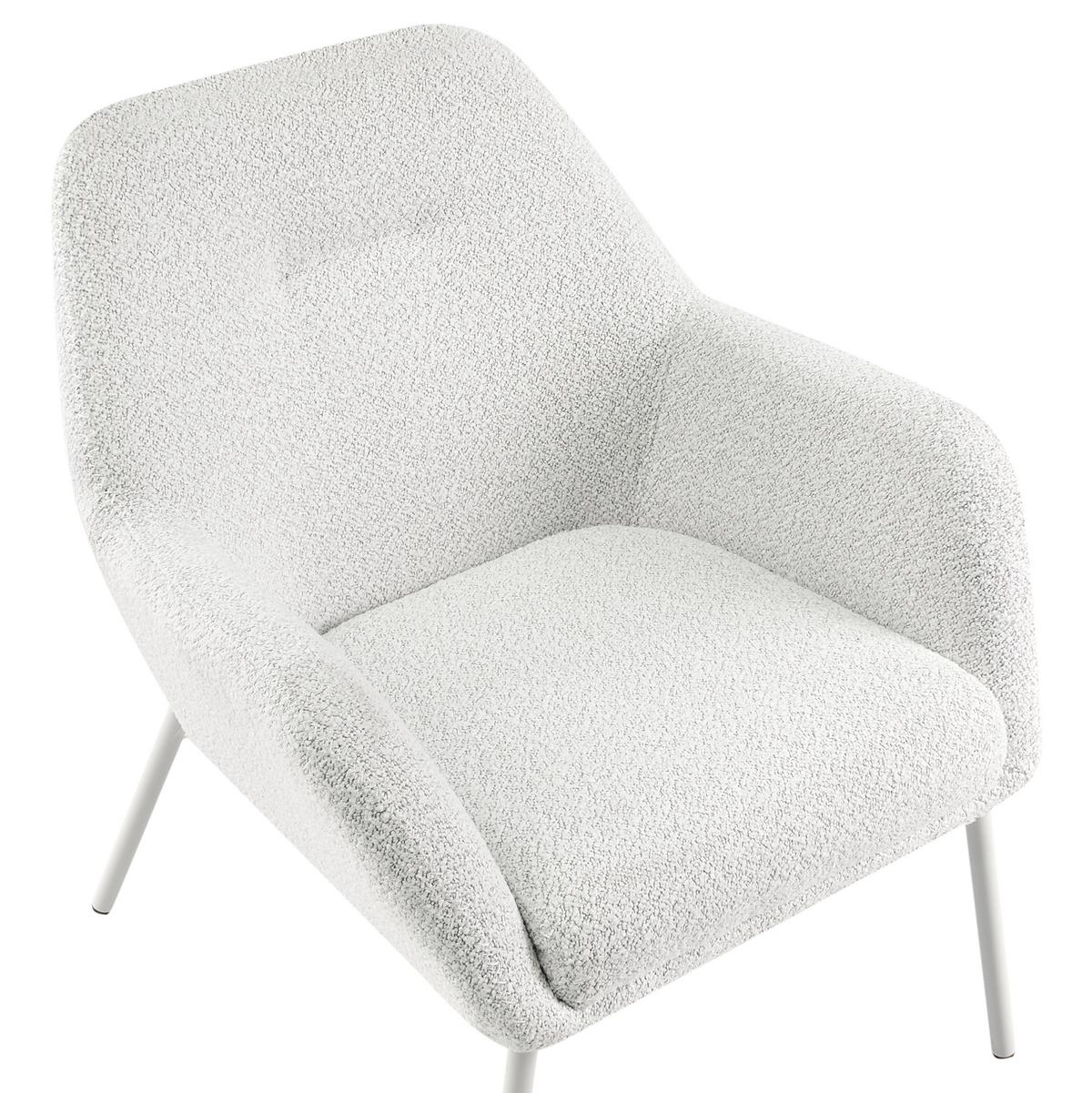 SESSEL Cremeweiß Jabro - Weiß, Textil (65/78/70cm) - Beliani