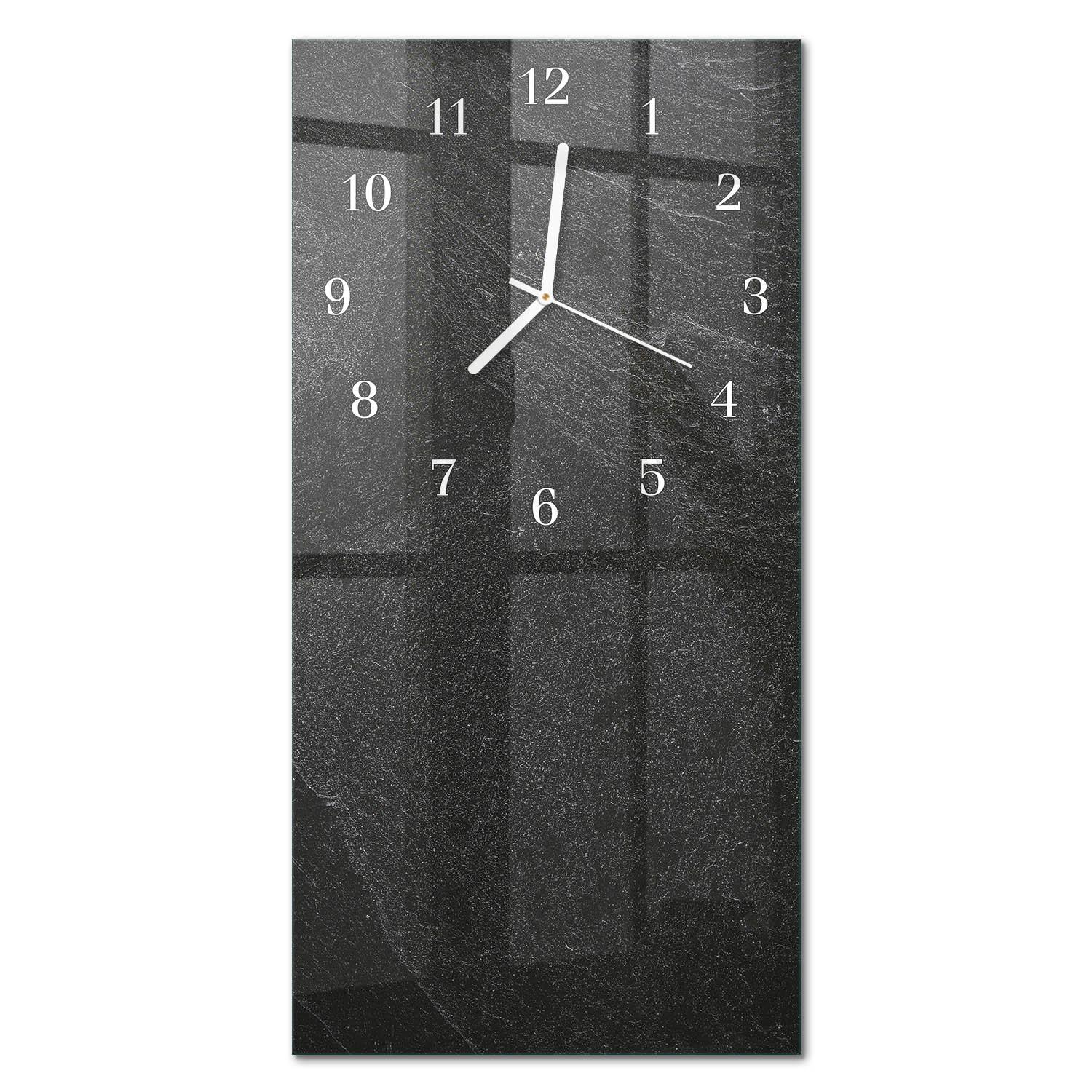 WANDUHR aus Glas 30x60 cm - Marmor - Grau, Glas (30/60/0.4cm) - TULUP