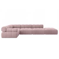 ECKSOFA modulares Sofa Felto-L2 - 380x190x70 cm Rosa Cord - Rosa, Holzwerkstoff/Textil (380/190cm) - ALTDECOR