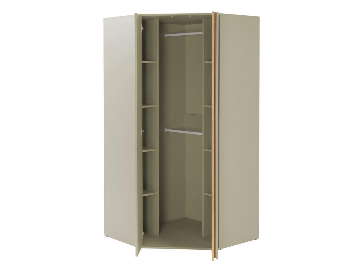 ECKKLEIDERSCHRANK Luca LC01 - Schwarz/Grün, Holzwerkstoff/Kunststoff (95/195/95cm) - MIRJAN24