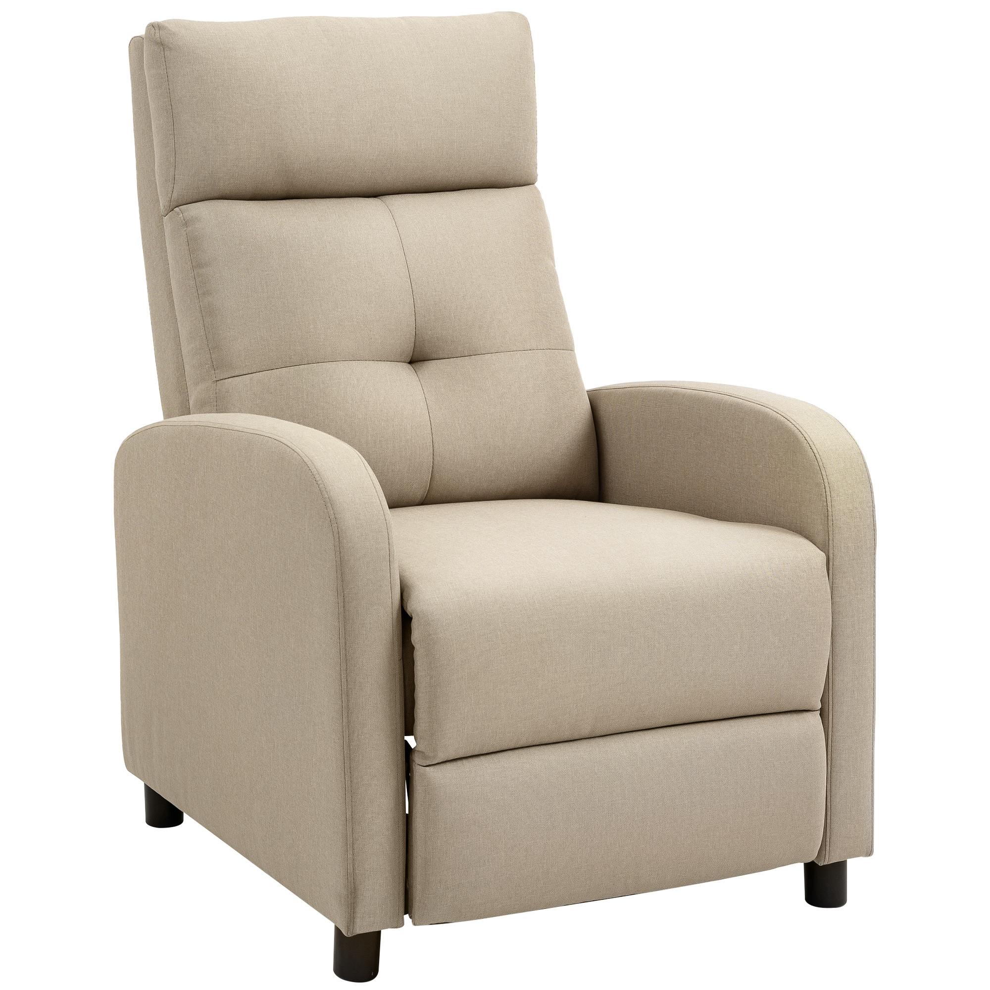 RELAXSESSEL Polyester Beige - Beige, Textil (67/98/87cm) - HOMCOM