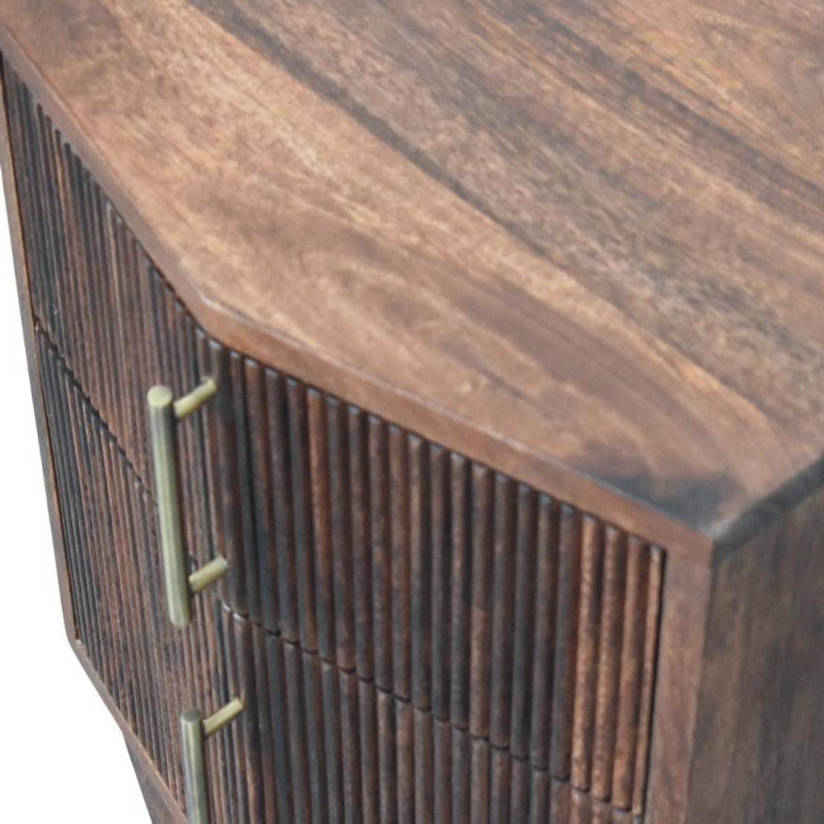 NACHTTISCH mit Amber-Eichen-Finish, 2 Schubladen, T-Bar-Griffe, geröstetes Braun - Braun, Holz (42/55/40cm) - Artisan Furniture