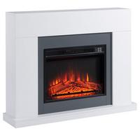 LED Elektrokamin Standkamin mit Flammeneffekt 1800/2000W Weiß - Weiß, Metall (26.6/87.5/113cm) - HOMCOM