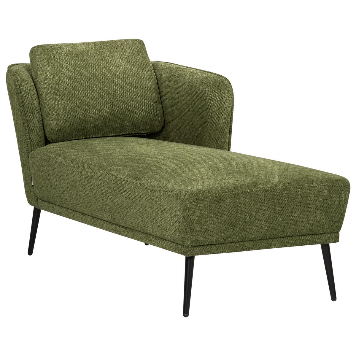 CHAISELONGUE-LINKSSEITIGE Stoff Dunkelgrün Artheze - Dunkelgrün/Schwarz, Textil (148/70/64cm) - Beliani