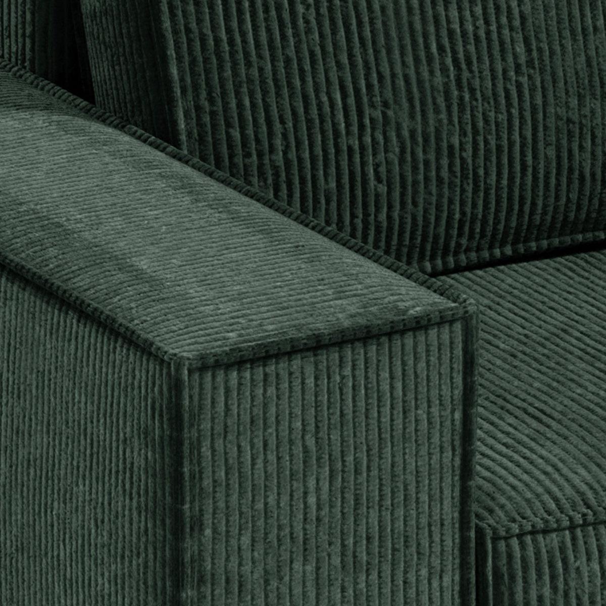 ECKSOFA Isaac 3 Sitzplätze Tannengrün - Grün, Holz (257/148cm) - Petits-meubles