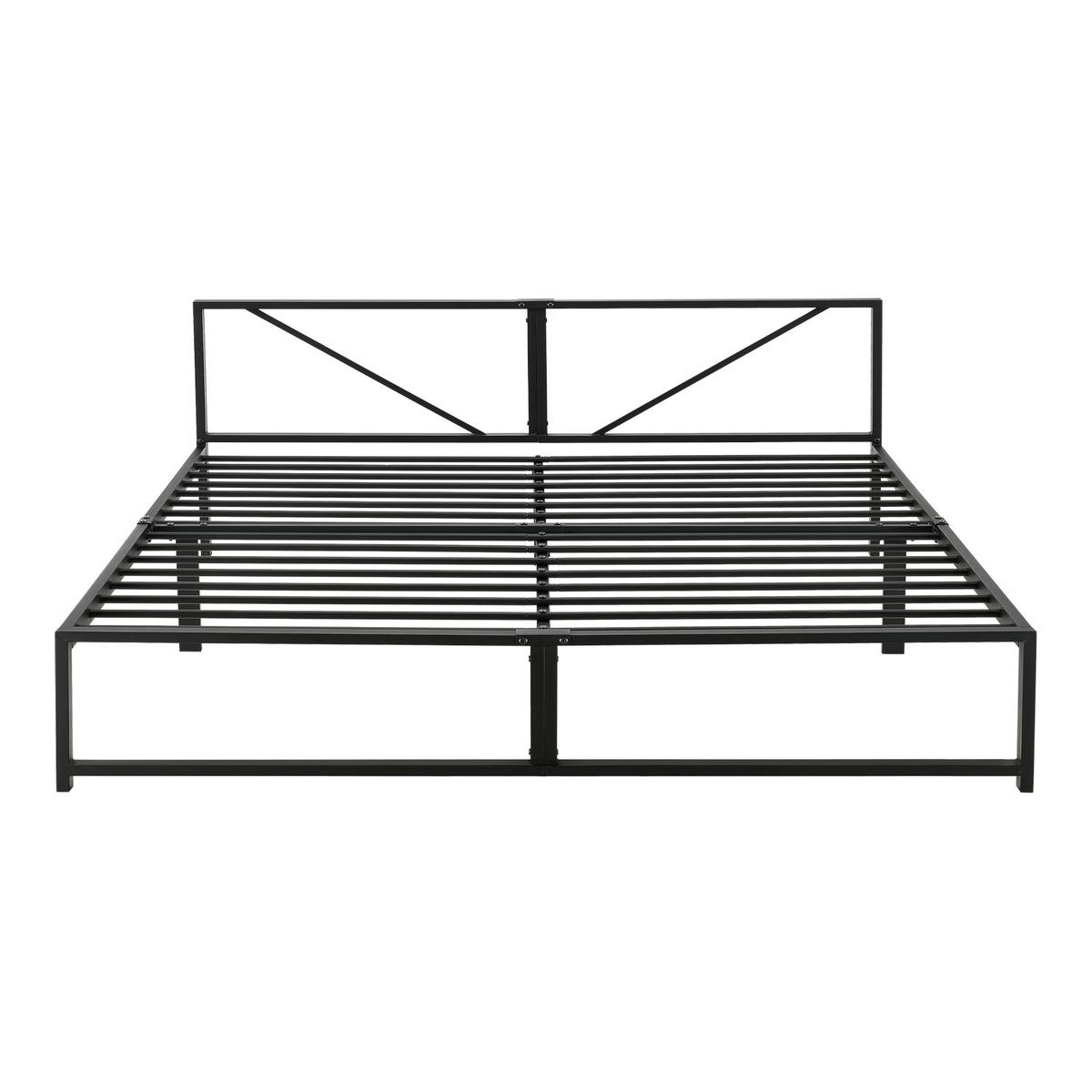 METALLBETT Meran - Schwarz, Metall (180/200cm) - [en.casa]