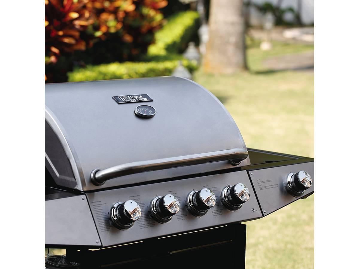 GASGRILL party 5 Silber - Grau, Metall (54/55/136cm) - Habitat Garten