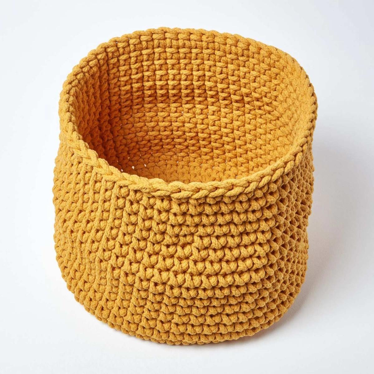 AUFBEWAHRUNGSKORB Baumwolle 42/37 cm - Gelb, Textil (42/42/37cm) - Homescapes