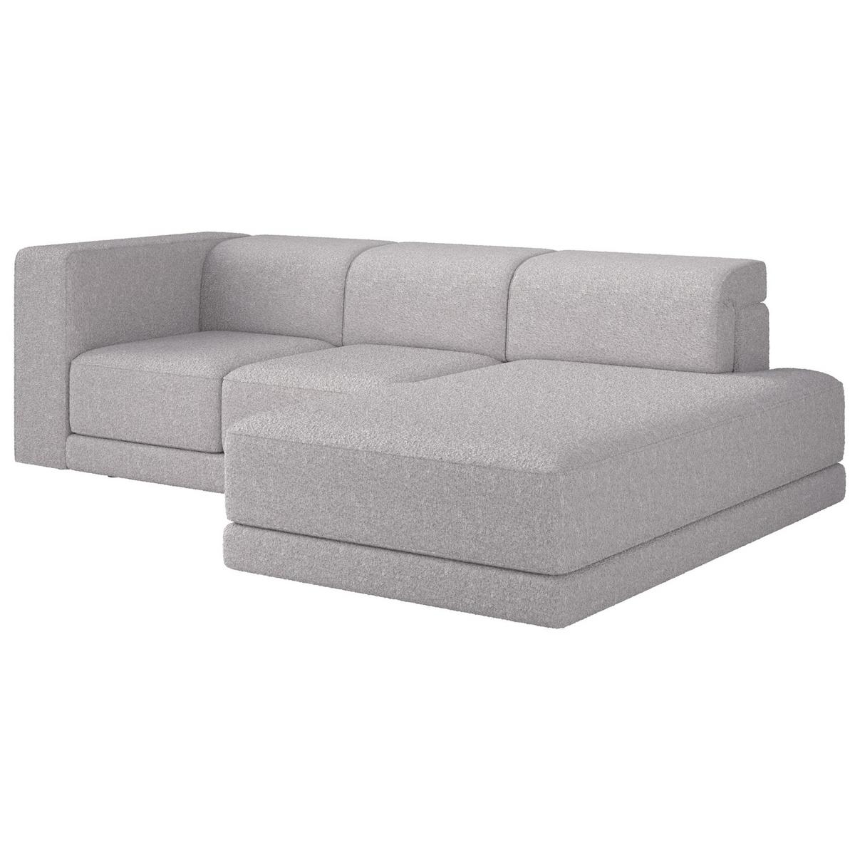 ECKSOFA Novals L-Form, 4-Sitzer, rechts 278 cm - Hellgrau/Schwarz, Holz/Kunststoff (168/278cm) - Selsey