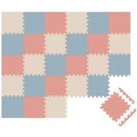 SPIELMATTE mit Rand - 270/90/1 cm Puzzlematte Rosa Blau Beige - Rosa, Kunststoff (30/30cm) - Littletom