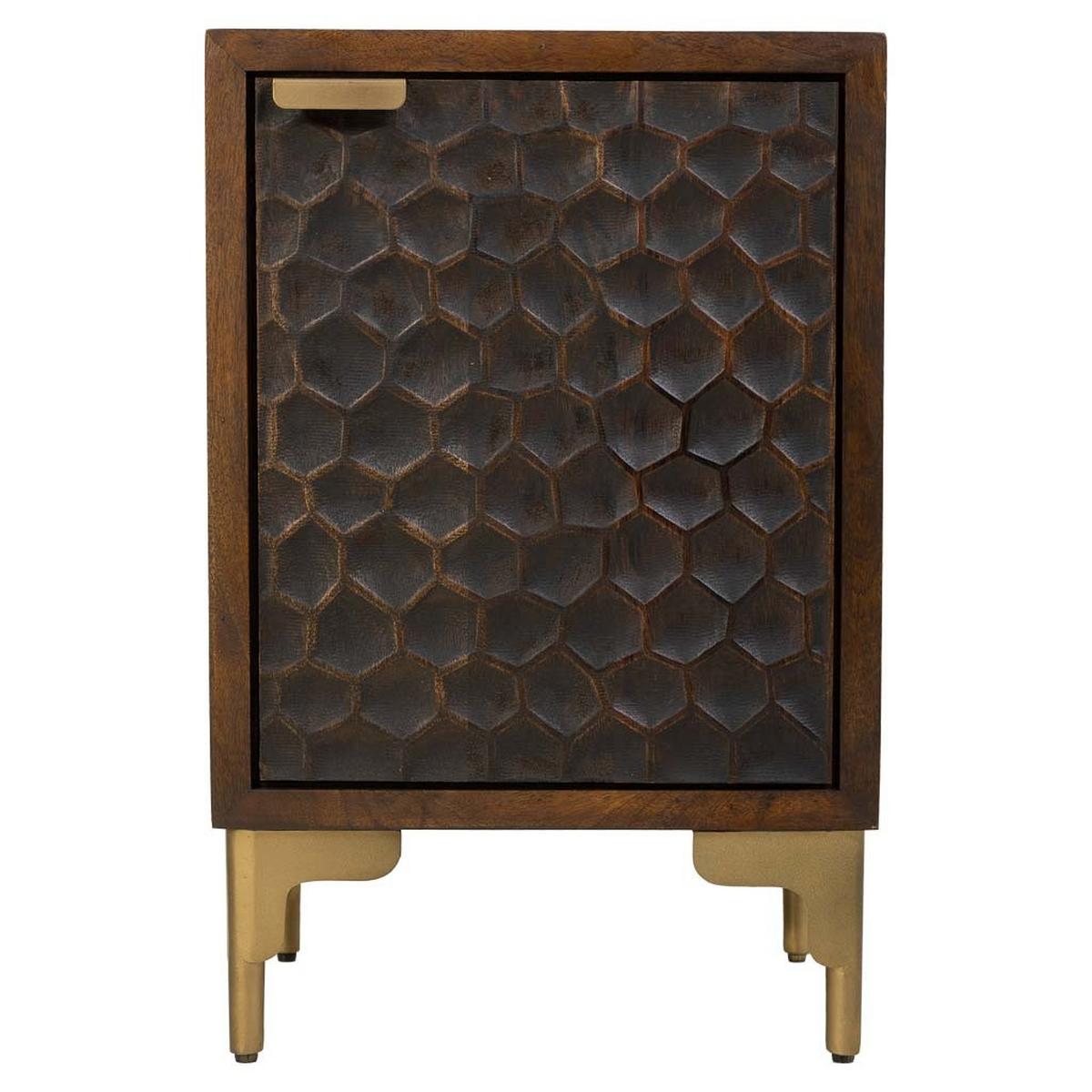 NACHTTISCH aus Metall und Holz, 40x35x60cm - Braun, Holz (40/60/35cm) - Wanderlust