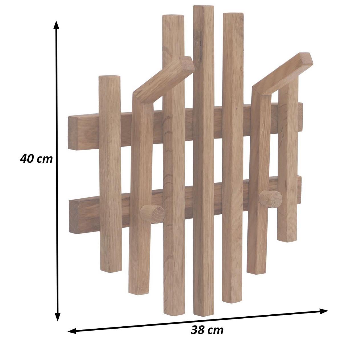 GARDEROBENPANEEL 3ER-SET Eiche Dekor - Eiche Wotan, Holz (38/40/12cm) - MCW
