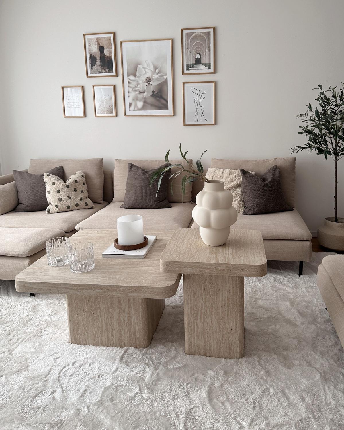 COUCHTISCH Beige Duson - Beige, Holzwerkstoff (80/80/44cm) - Beliani
