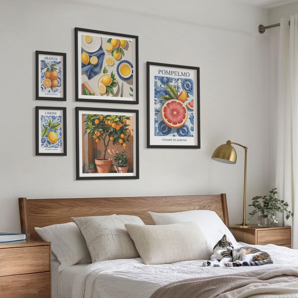 BILDER SET 5er Set - 50x50 cm & 20x30 cm & 40x60 cm Schwarzer Rahmen - Stilvolle Grafik, Ballerina-Architektur - Schwarz, Kunststoff (40/60cm) - TULUP