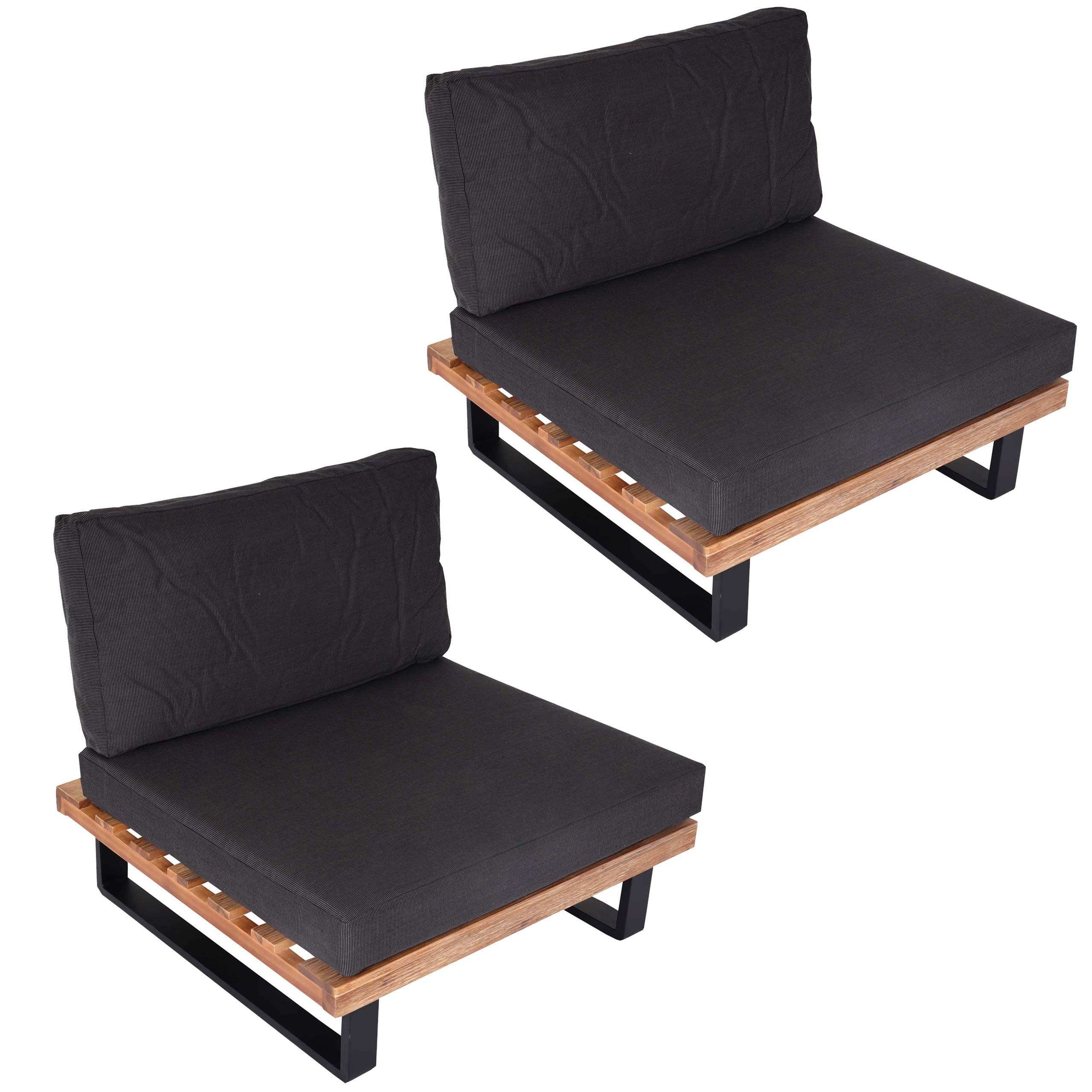 LOUNGE-SESSEL Schwarz, Beige, Anthrazit - Beige/Anthrazit, Holz (82/75/82cm) - MCW