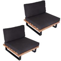 LOUNGE-SESSEL Schwarz, Beige, Anthrazit - Beige/Anthrazit, Holz (82/75/82cm) - MCW