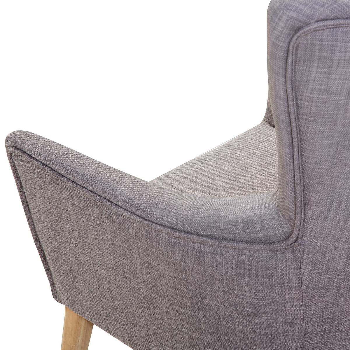 SESSEL Polsterbezug Grau Angen - Grau, Holz/Textil (73/100/75cm) - Beliani