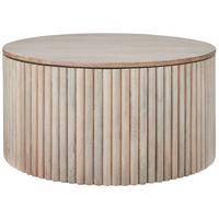 COUCHTISCH Mangoholz hellbraun 70 cm mit Stauraum Kirkwood - Hellbraun, Holz (70/70/37cm) - Beliani