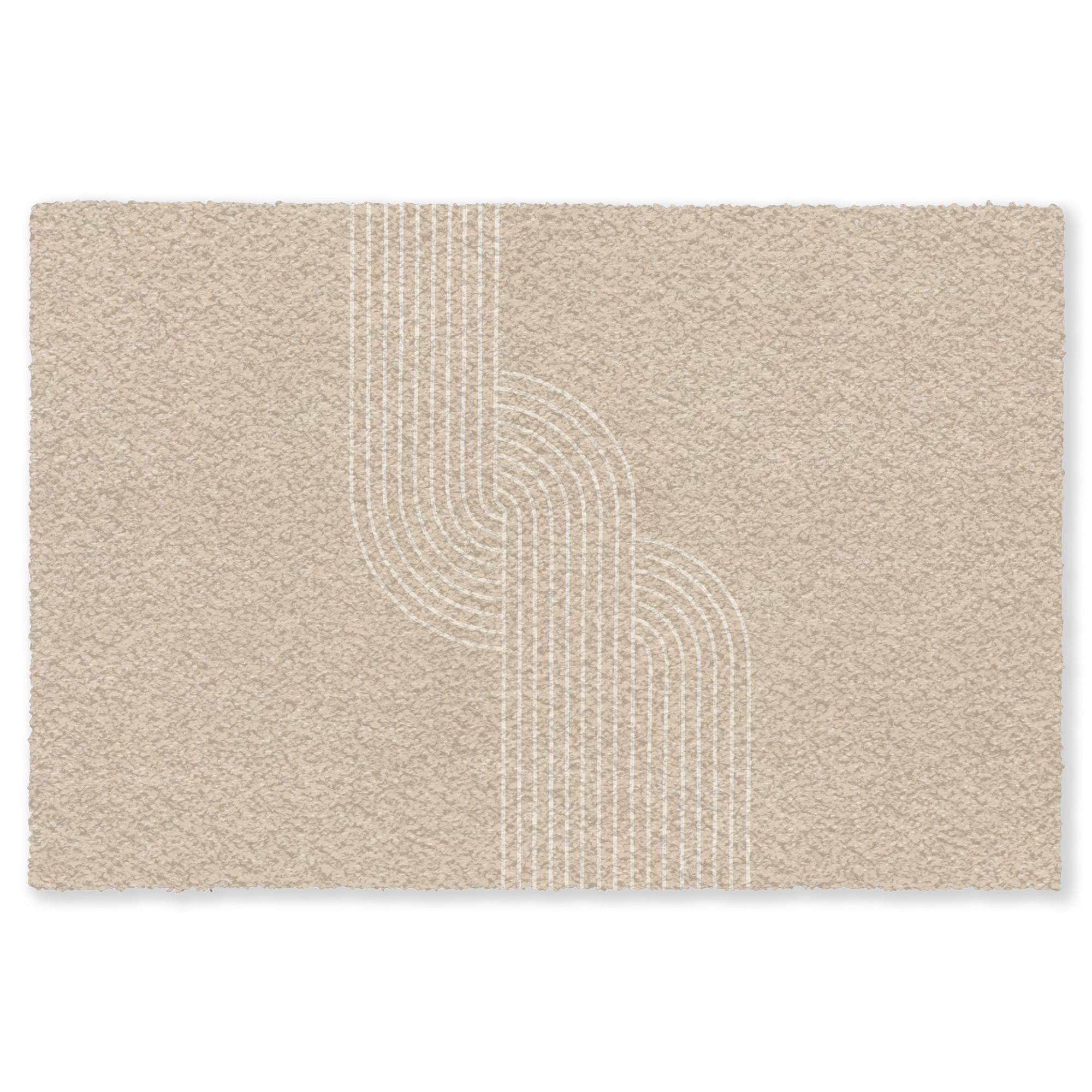 FUSSMATTE Parallele Linien - Leichte Textur - Beige Türmatte 60x40 cm - Beige, Kunststoff (60/0.4cm) - MuchoWow
