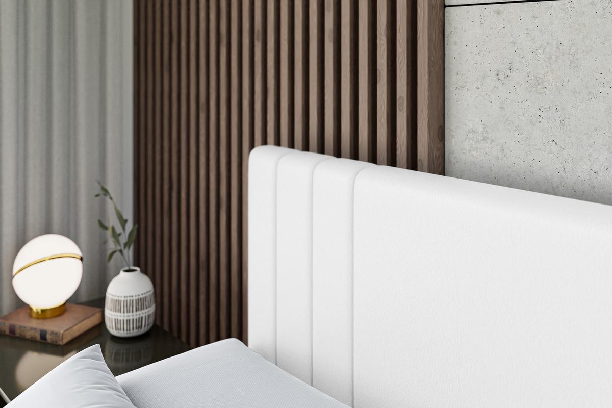 BOXSPRINGBETT IDRIKO-Z KING - 180x200 - H3/H4 - Weiß Hochglanz - Weiß Hochglanz, Holzwerkstoff (180/200cm) - ALTDECOR