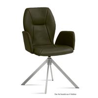 ARMLEHNSTUHL drehbar (6er-Set) Dedenia 58x92x60 Edelstahl/Khaki - Dunkelgrün/Edelstahlfarben, Kunststoff (60/92/58cm) - 58aufmkessel
