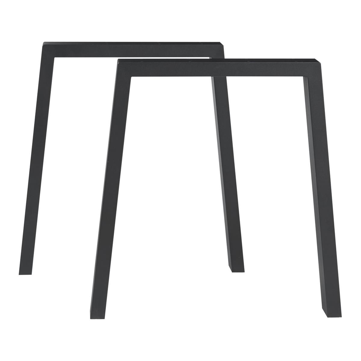 TISCHGESTELL-SET 2 TLG. Kraftisried - Schwarz, Metall (70/72/8cm) - [en.casa]