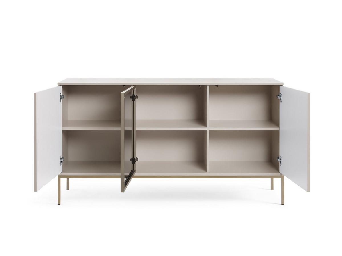 SIDEBOARD SENTIERO 154/83/39 cm mit LED 3 Türen Kaschmir - Kaschmir, Holzwerkstoff (154/83/39cm) - MASSENO