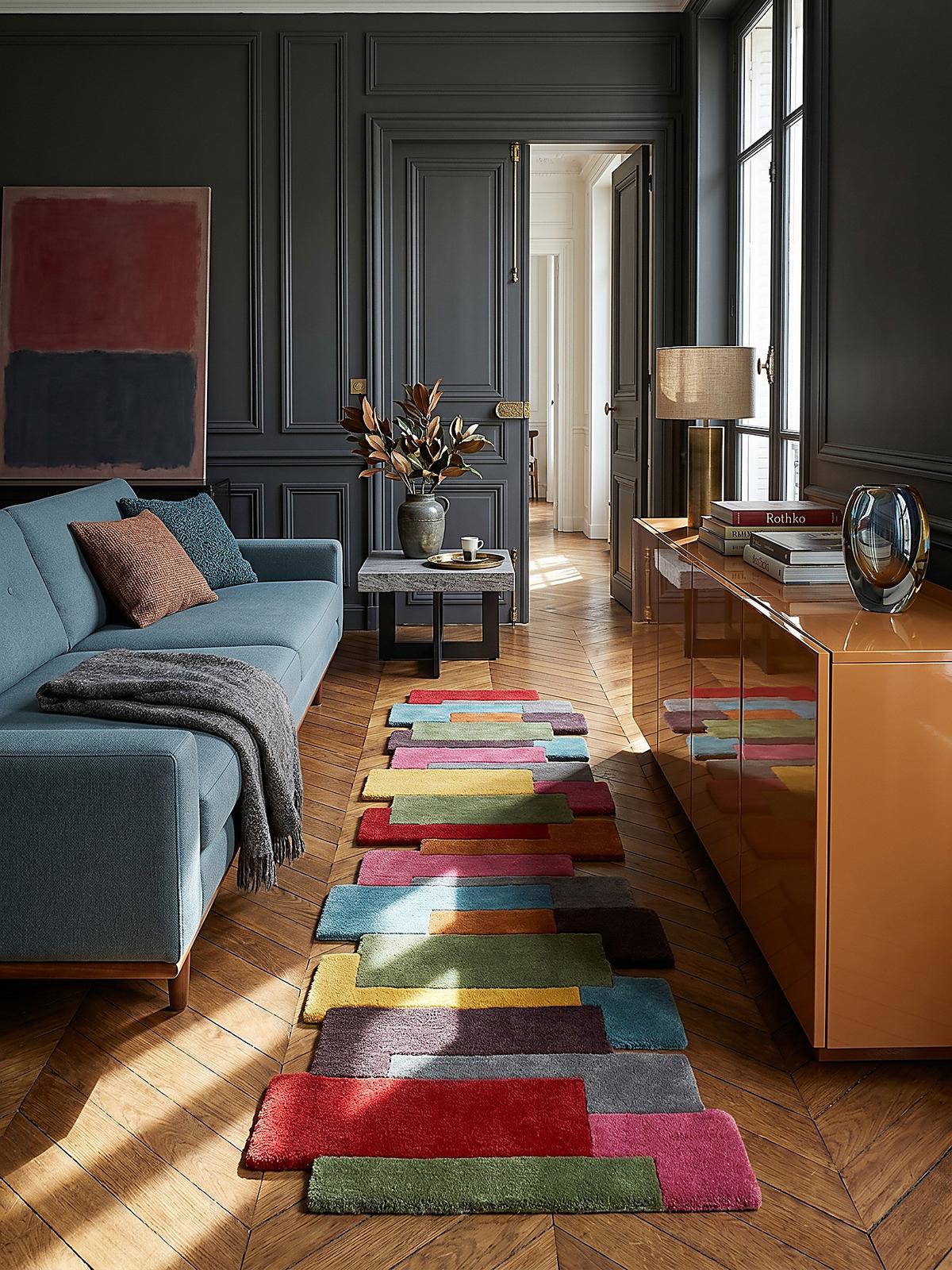 WOLLTEPPICH HALLEIN, geometrisch, Bunt, 60 x 230 cm - Multicolor, Textil (230/60cm) - KADIMA DESIGN